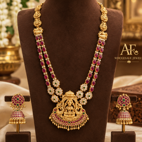Double layer Ruby stone haram