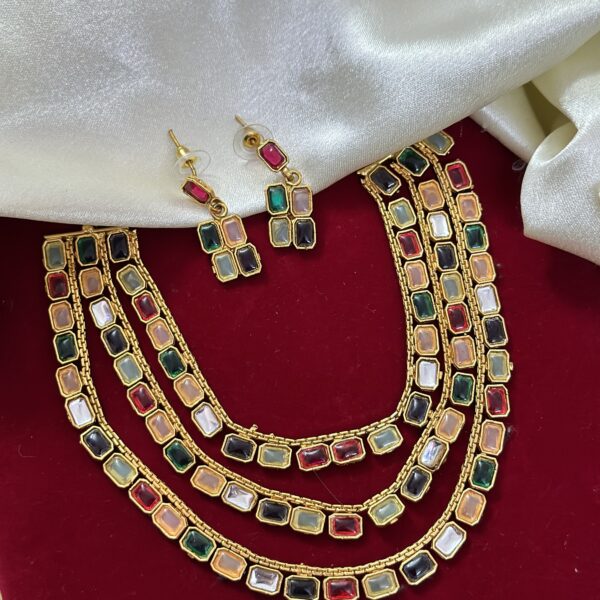 3 layer Navarathna necklace