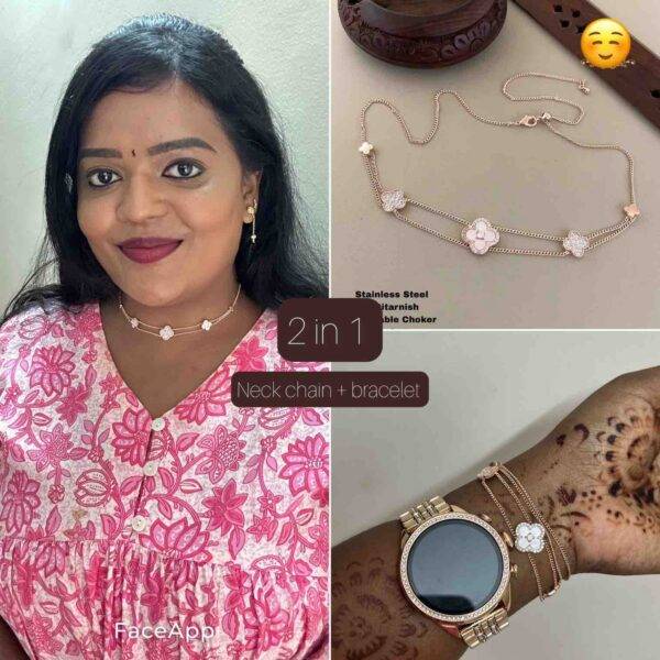 2 in 1 neck chain and bracelet