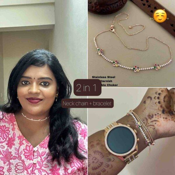 2 in 1 neck chain and bracelet