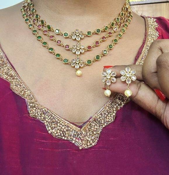 Triple layer AD necklace