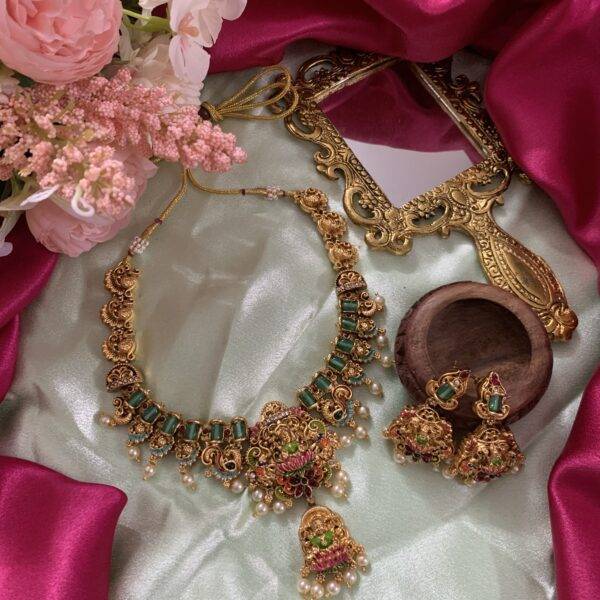 Lakshmi Devi meenakari necklace