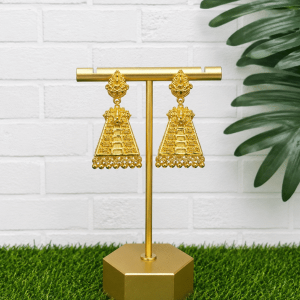 Micro gold Gopuram jumka