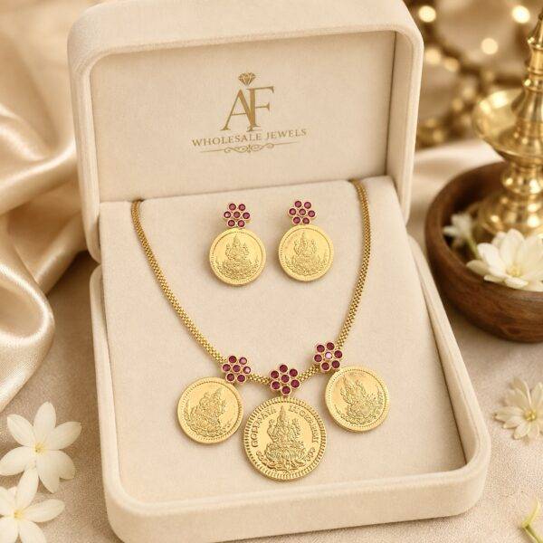 Lakshmi coin necklace