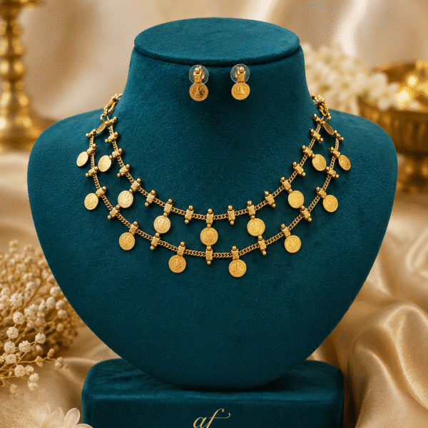 Double layer coin necklace
