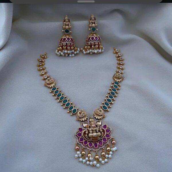 Multi stone lakshmi necklace
