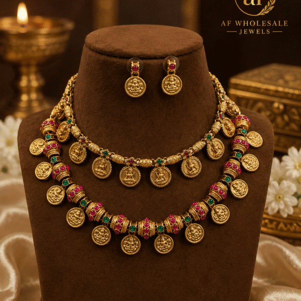 Double layer coin necklace