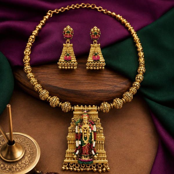 Meenakshi hasili with Gopuram jumka