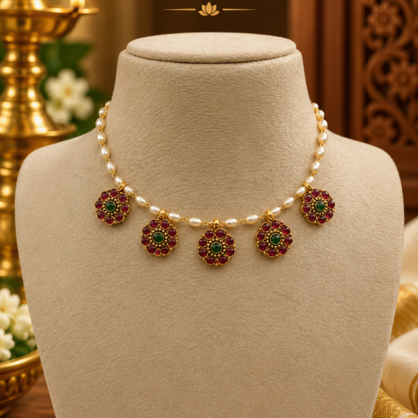Floral pearls short chain