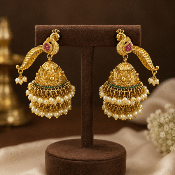 Premium peacock jumka / earrings