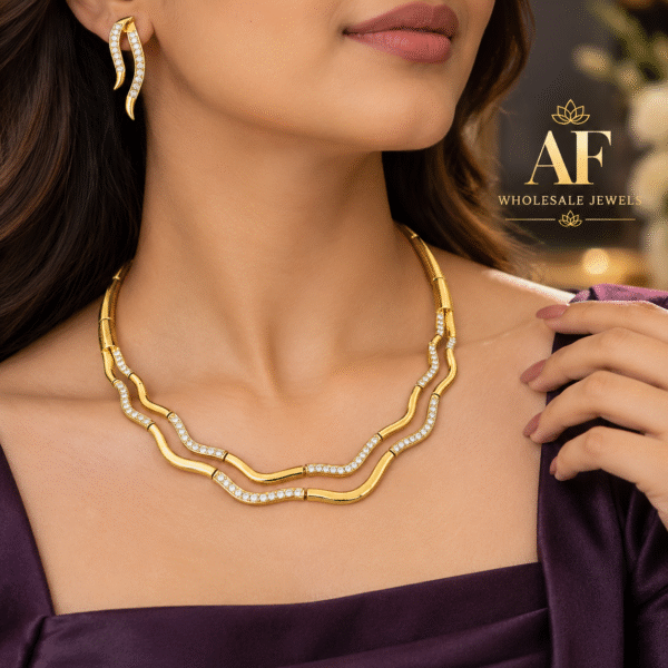Royal wave necklace AD