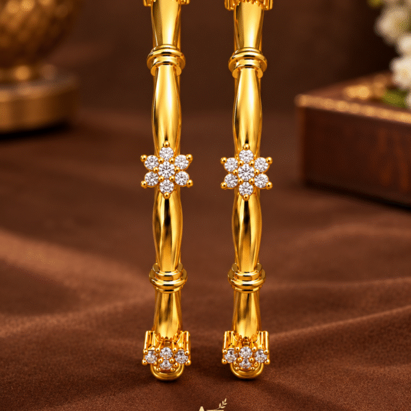Micro gold diamond bangle