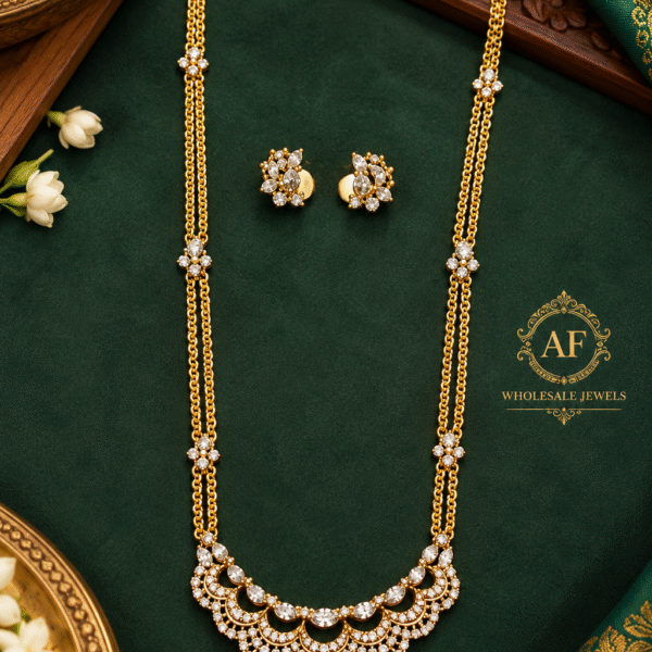 Royal crystal cascade long chain