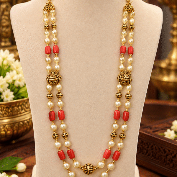 Coral beads with mogappu